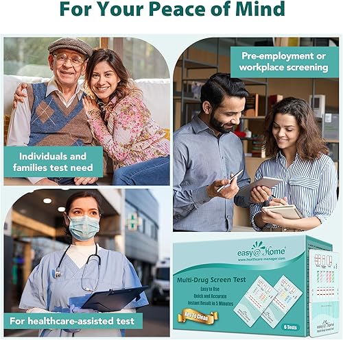 Miniatura 7 de EasyHome Kit de prueba de 12 paneles prueba de detección de orina - 12 paquetes de tiras de prueba de orina rápidas de un paso para uso sobre el