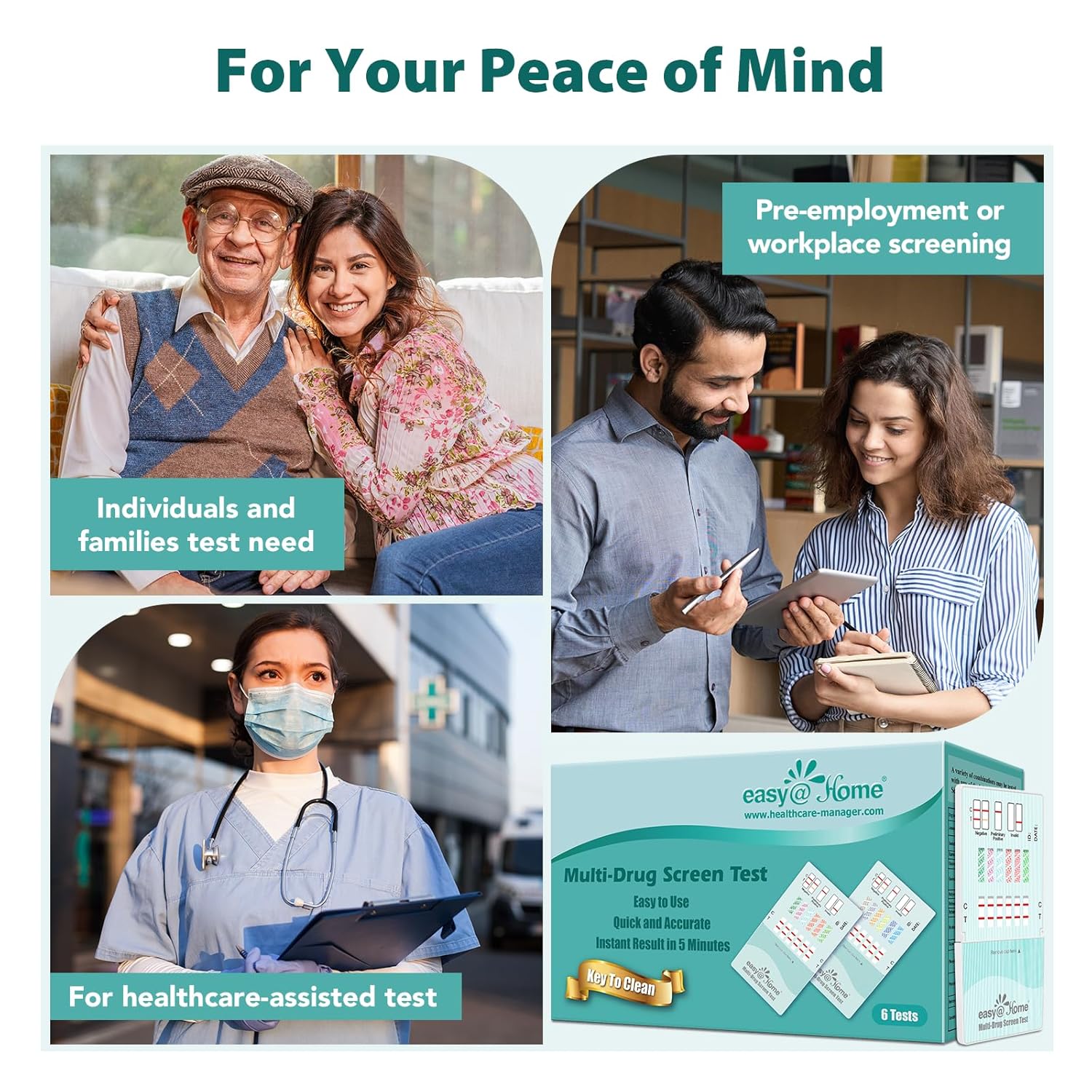 Easy@Home Multi-Drug Screen Test: 15 Pack Urine Drug Testing Kit for AMP/BZO/COC/THC/MET/MOR/OXY/BAR/MDMA/PCP/MTD/PPX,Home Drugs Tests Kits #EDOAP-1124