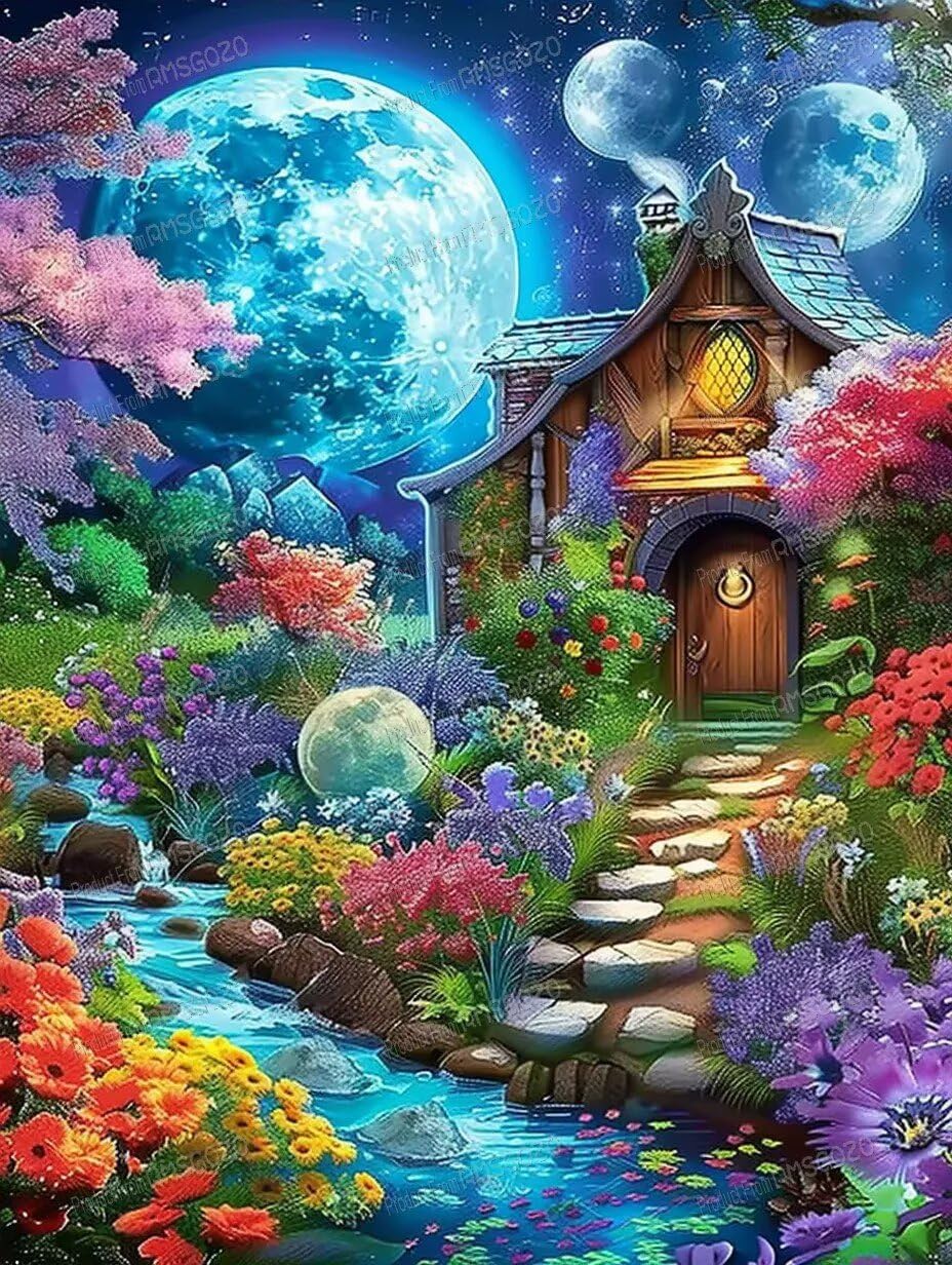 Amazon.com: Forest Flower Cottage Wooden Jigsaw Puzzles 500 Pieces