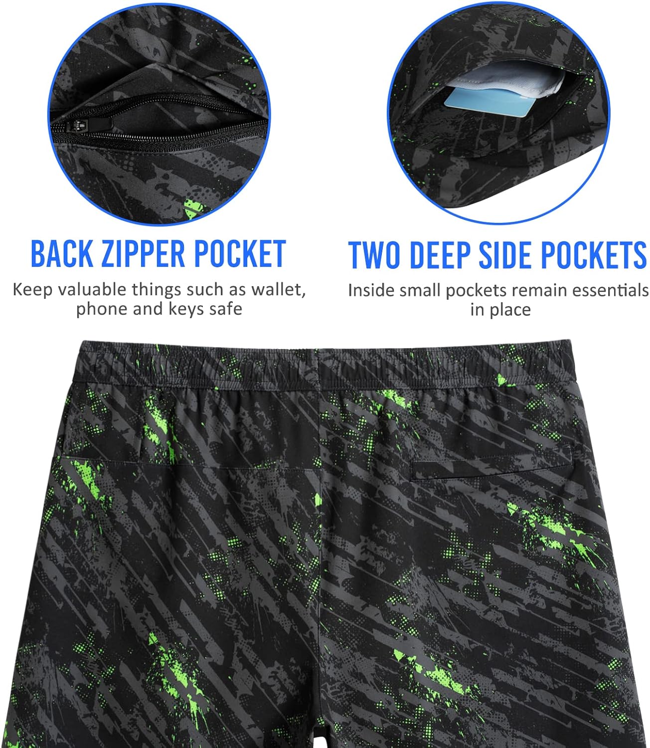 maamgic Mens Workout Shorts 2 in 1 Stretch 5" Gym Shorts Running Shorts with Compression Liner Zip Pocket - Image 4