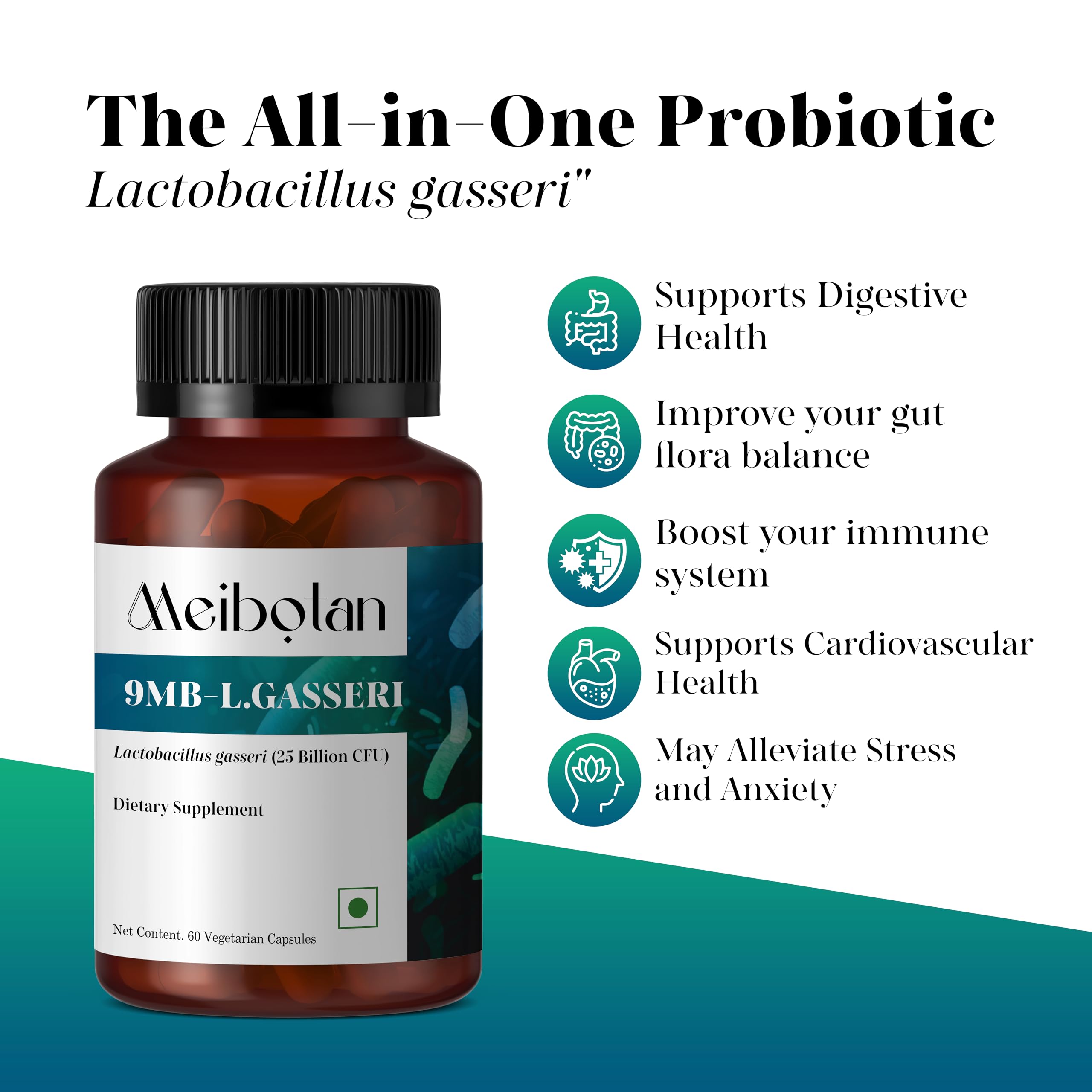 Lactobacillus Gasseri 25 Billion CFU Probiotic Supplement for Digestion & Gut Health | for Both Men & Women - 60 Veg Capsules — Amazon image 6