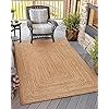 KEMA Jute Braided Area Rug, 4x6 Feet (48x72 Inches) - Rustic Vintage Braided Reversible Rectangular Rug, Shag Rugs for Bedroom, Jute Kitchen Rug, Living Room Rugs