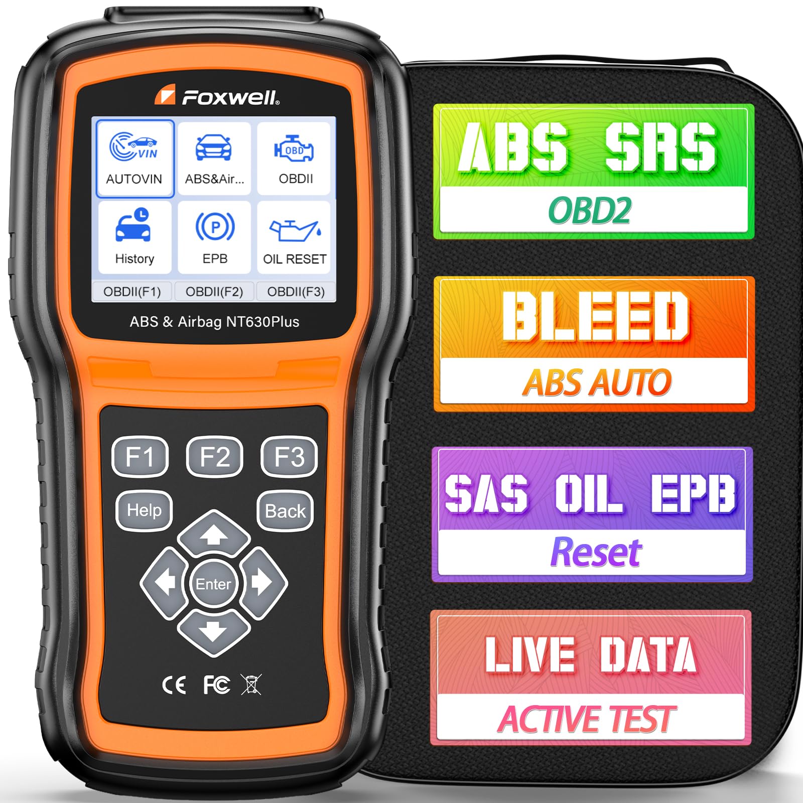 FOXWELL NT630Plus 自動車診断ツール OBD2 エンジン診断 Amazon.co.jp: FOXWELL NT630 Plus OBD2スキャナー ABSとSRS付き