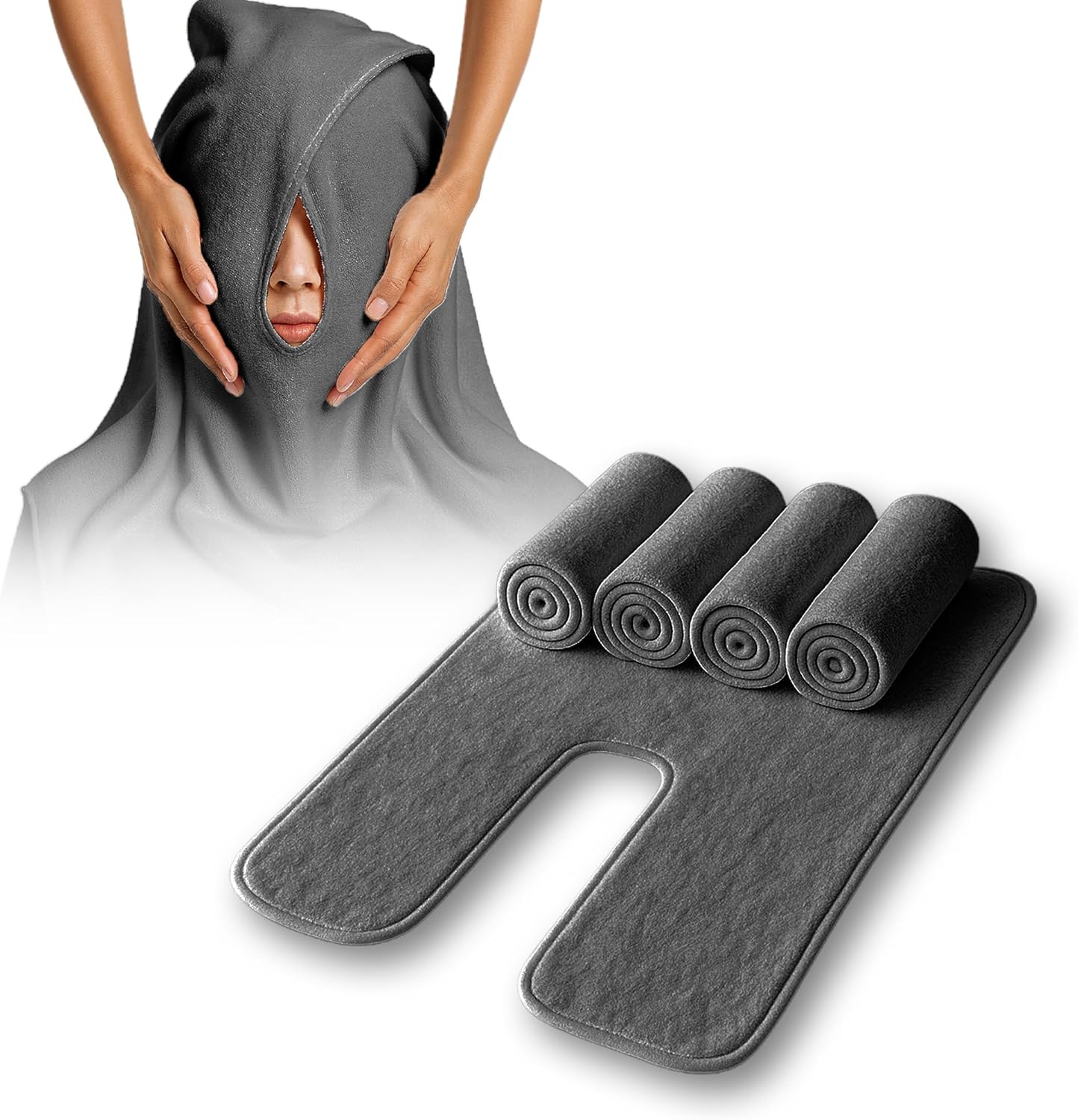 Efforest Facial Towels for Estheticians – Microfiber Soft Spa Towel for Skincare, Massage & Professional Use (Grey, Pack of 5)