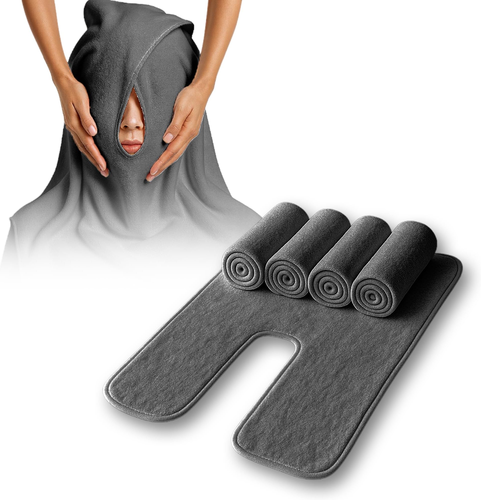 Efforest Facial Towels for Estheticians – Microfiber Soft Spa Towel for Skincare, Massage & Professional Use (Grey, Pack of 5)