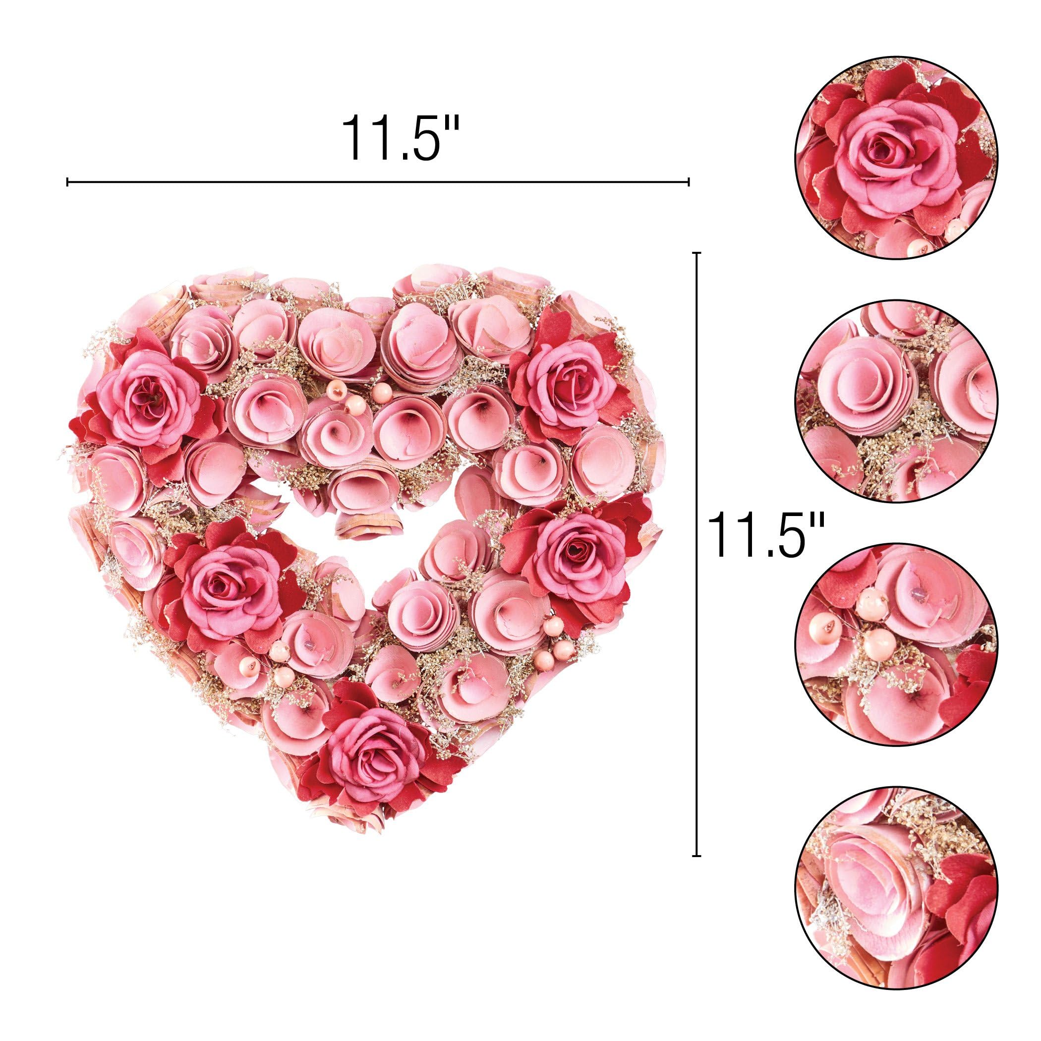 Amazon.co.jp: Collections Etc 木製ピンクとレッドのバラ ハート型