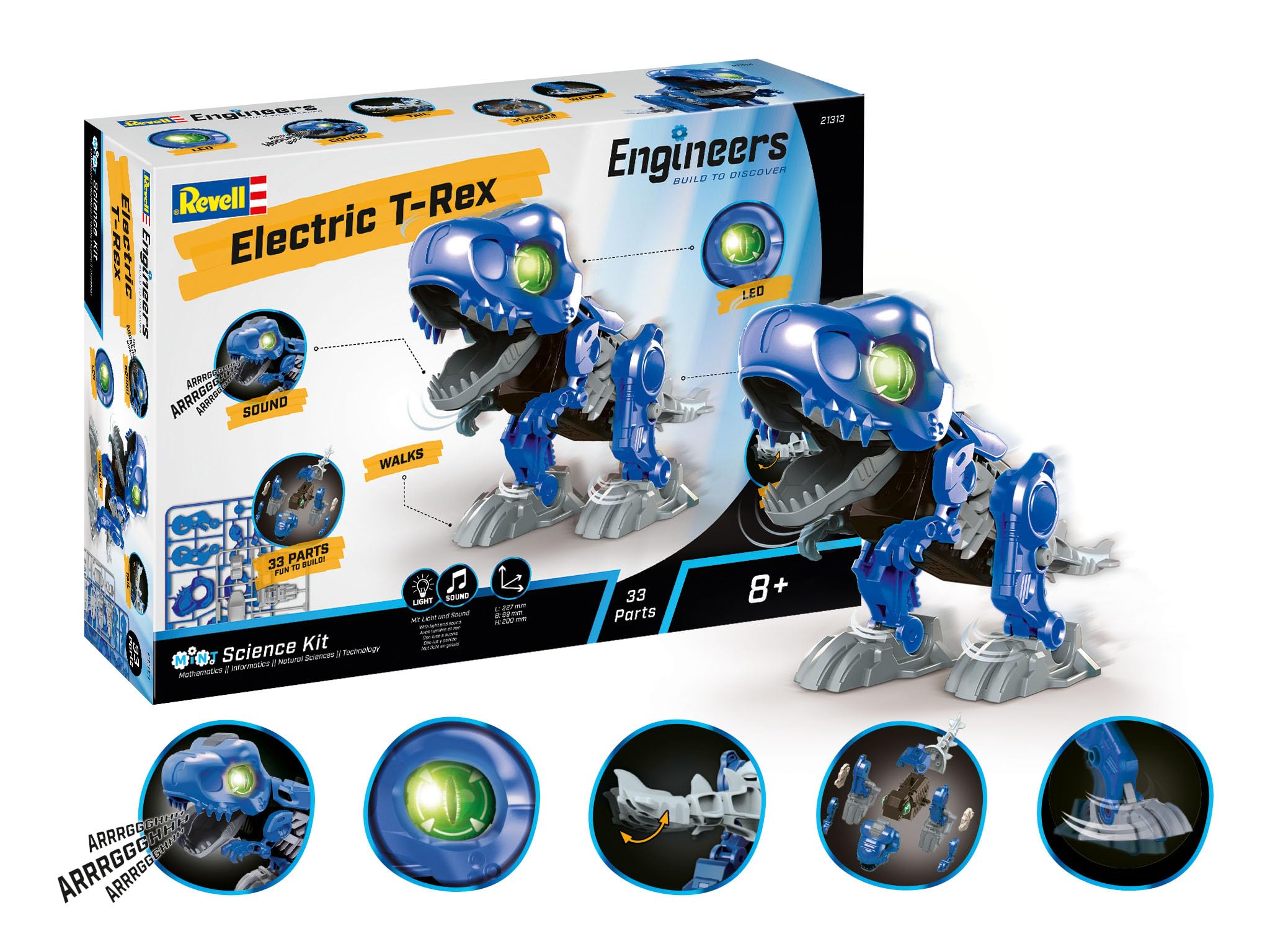 Revell 21313 Engineers - Electric T-Rex - Building & Play Fun, Walking, Roaring, LED Lights I for Boys Girls & Adults - Image 2