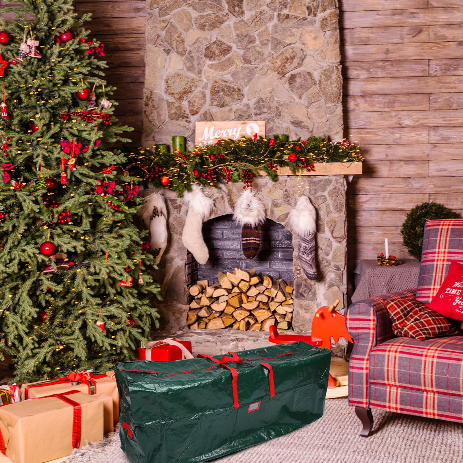 PRETYZOOM 1pezzi Borsa per Albero di Natale di Borsa per Riporre Mobili Organizer per Casa