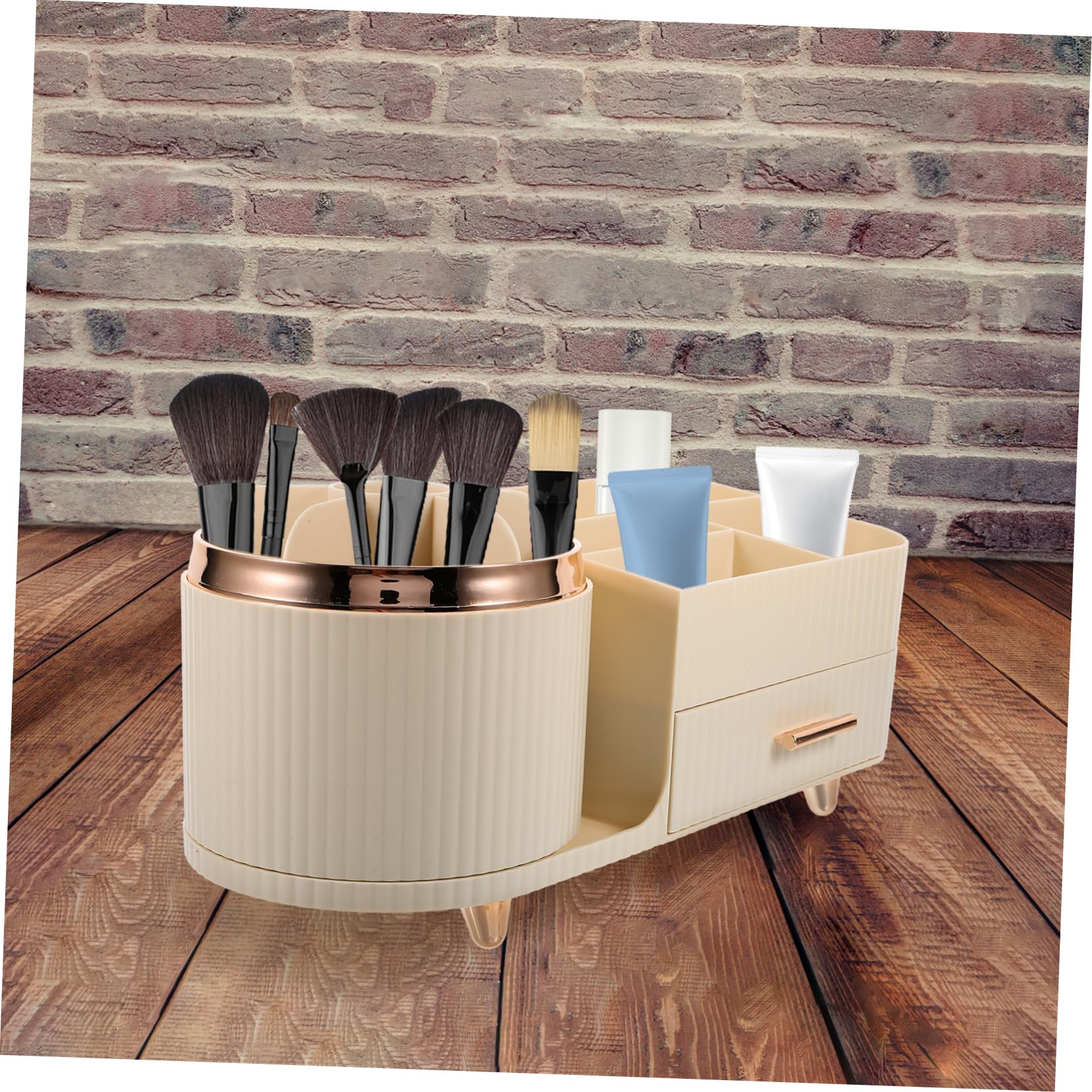 Organizador de Maquillaje Giratorio para Tocador Porta Brochas de Maquillaje Soporte de Almacenamiento para Escritorio