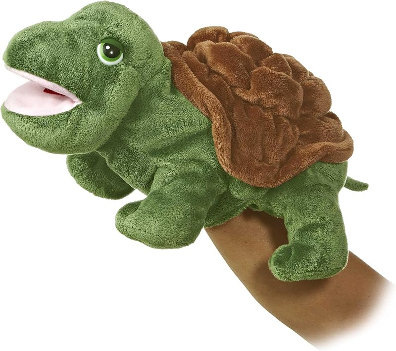 Aurora® Interactive Hand Puppet Timmer™ Stuffed Animal - Storytelling Adventures - Playful Learning - Green 12 Inches