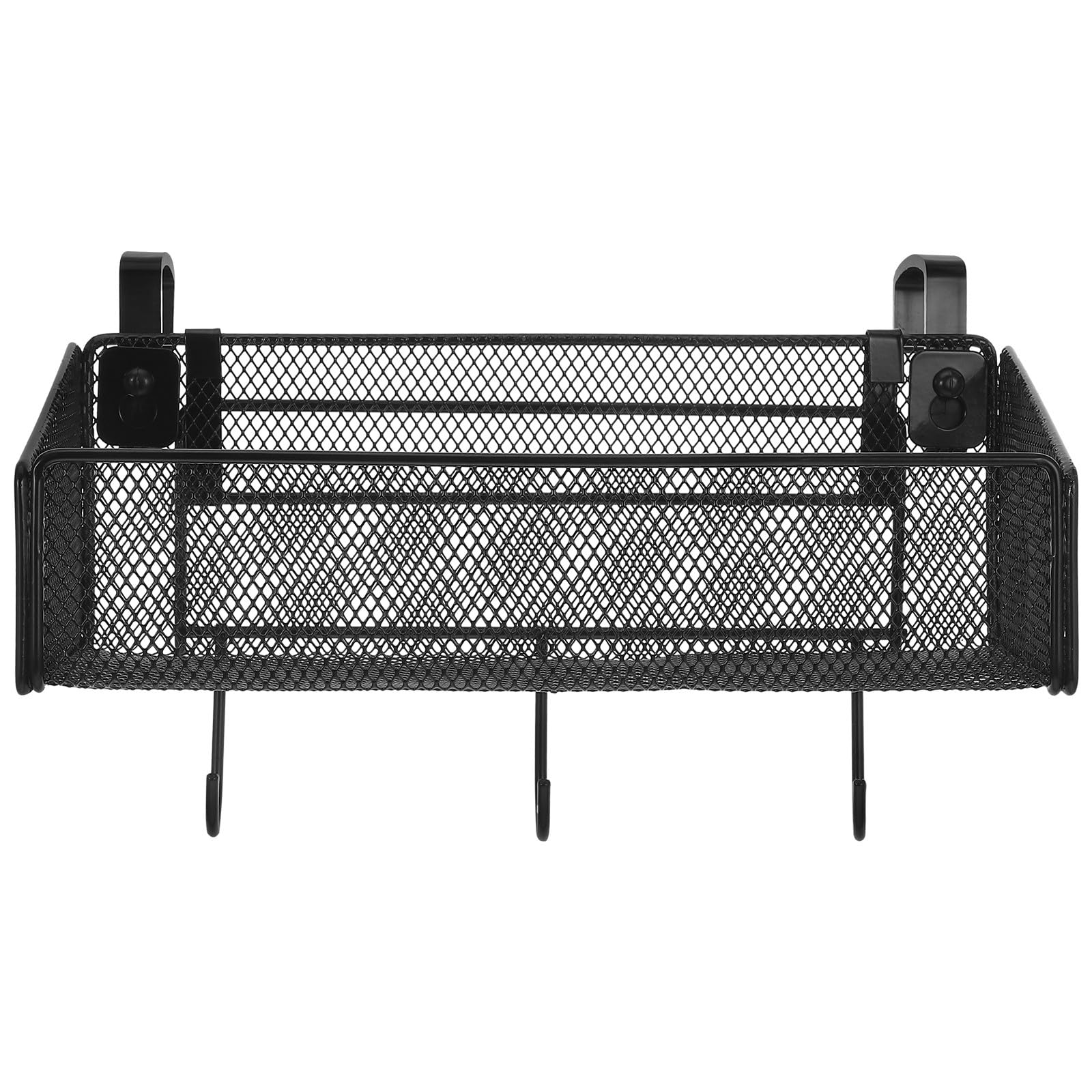 Metall Aufbewahrungskorb zum Hängen mit 5 Verstellbaren Haken Atmungsaktives Design für Büro und Zuhause als Nachttisch Organizer für Handy und Getränke