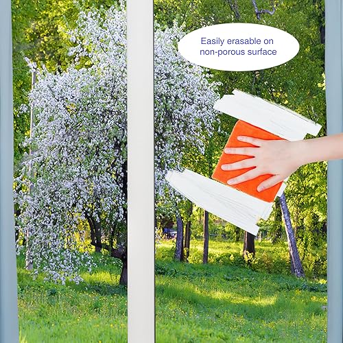 Miniatura 4 de Fubullish Marcadores de tiza para ventana de automóvil, paquete de 5 unidades, lavables, de pintura blanca, con puntas de 0.59 pulgadas de grosor,