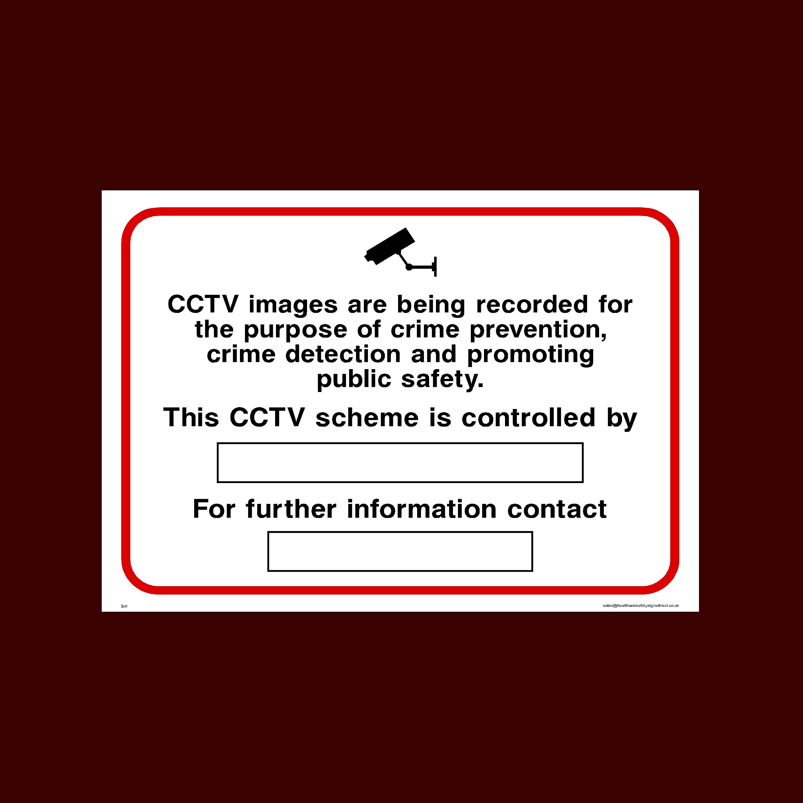 Ussp&S Cctv Images Are Being Recorded For The Purpose Of Crime Prevention Sticker/Self Adhesive Sign (S41) - Cctv, Security, Warning, Alarmed, Surveillance, Camera, Dogs, Premises