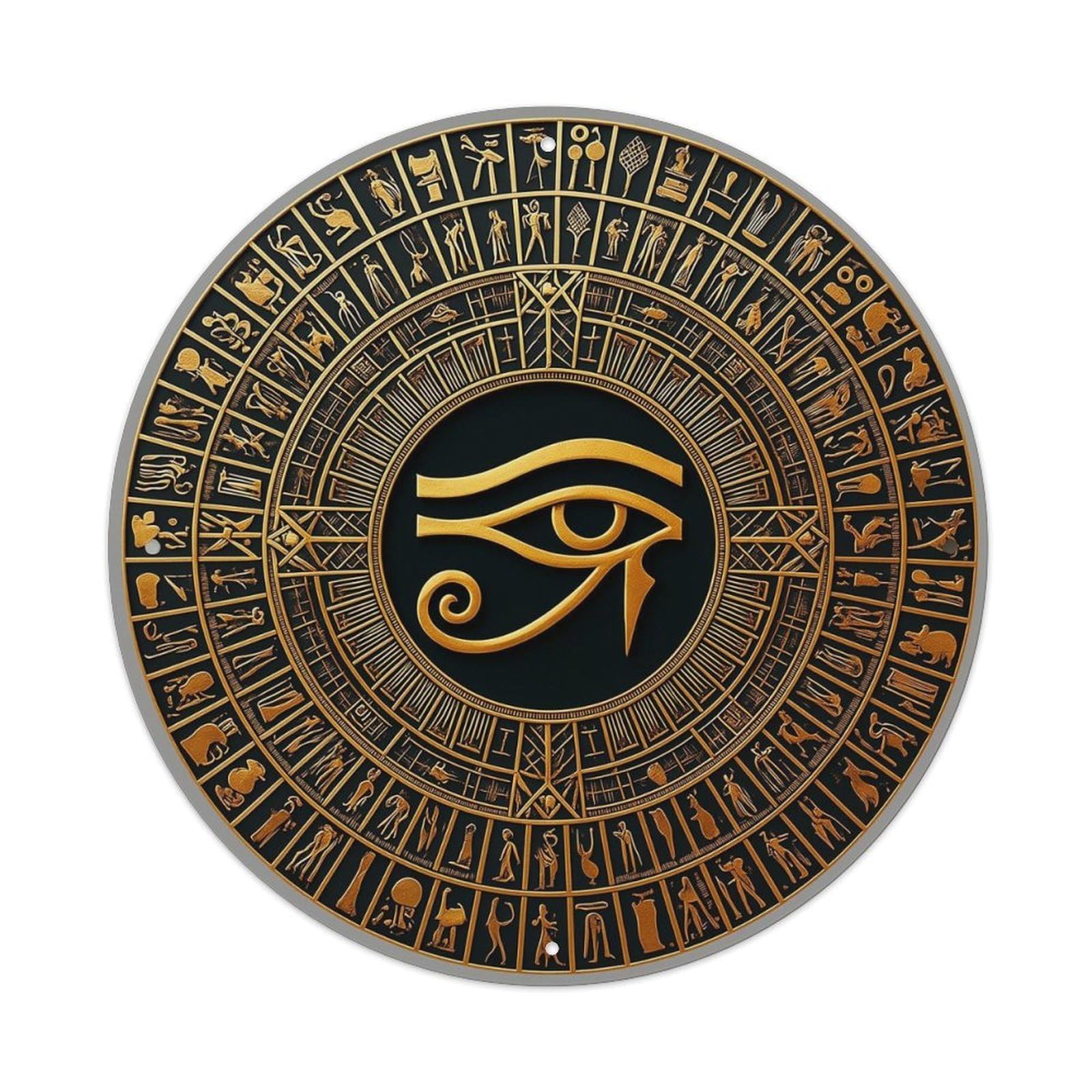 Jdyansheng Vintage Egyptian Eye Of Horus Pattern Tin Sign Metal Poster Metal Signs For Home Man Cave Bar Cafe Kitchen Laundry Room Wall Decorations 8X8 Inches