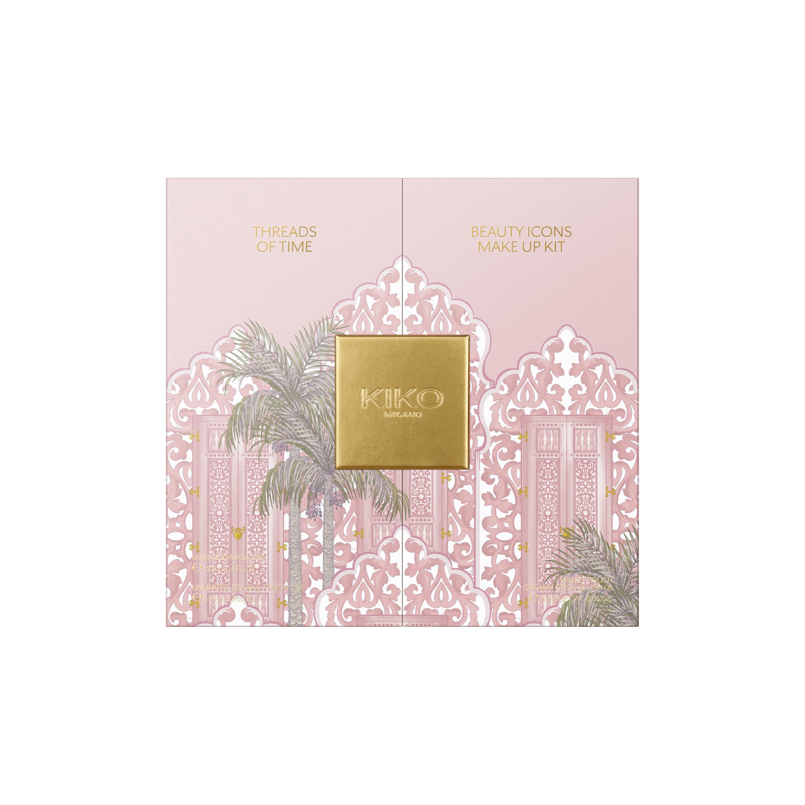 KIKO Milano Threads Of Time Beauty Icons Make Up Kit Zestaw do makijażu tusz róż pomadka błyszczyk 2 w 1