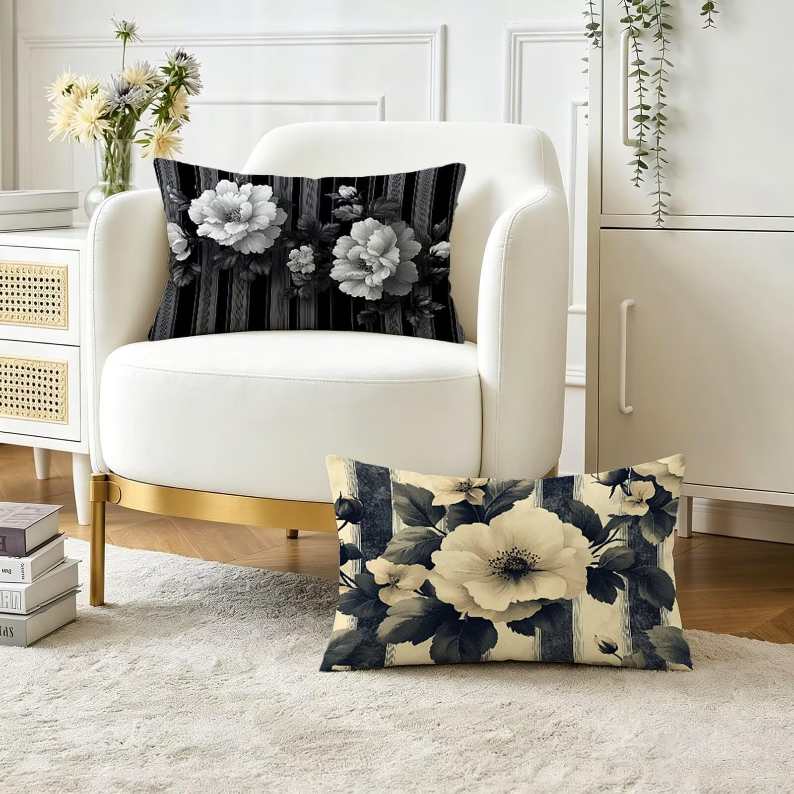 Coussin extérieur imperméable en velours gris 50x80 cm pour un confort élégant au jardin