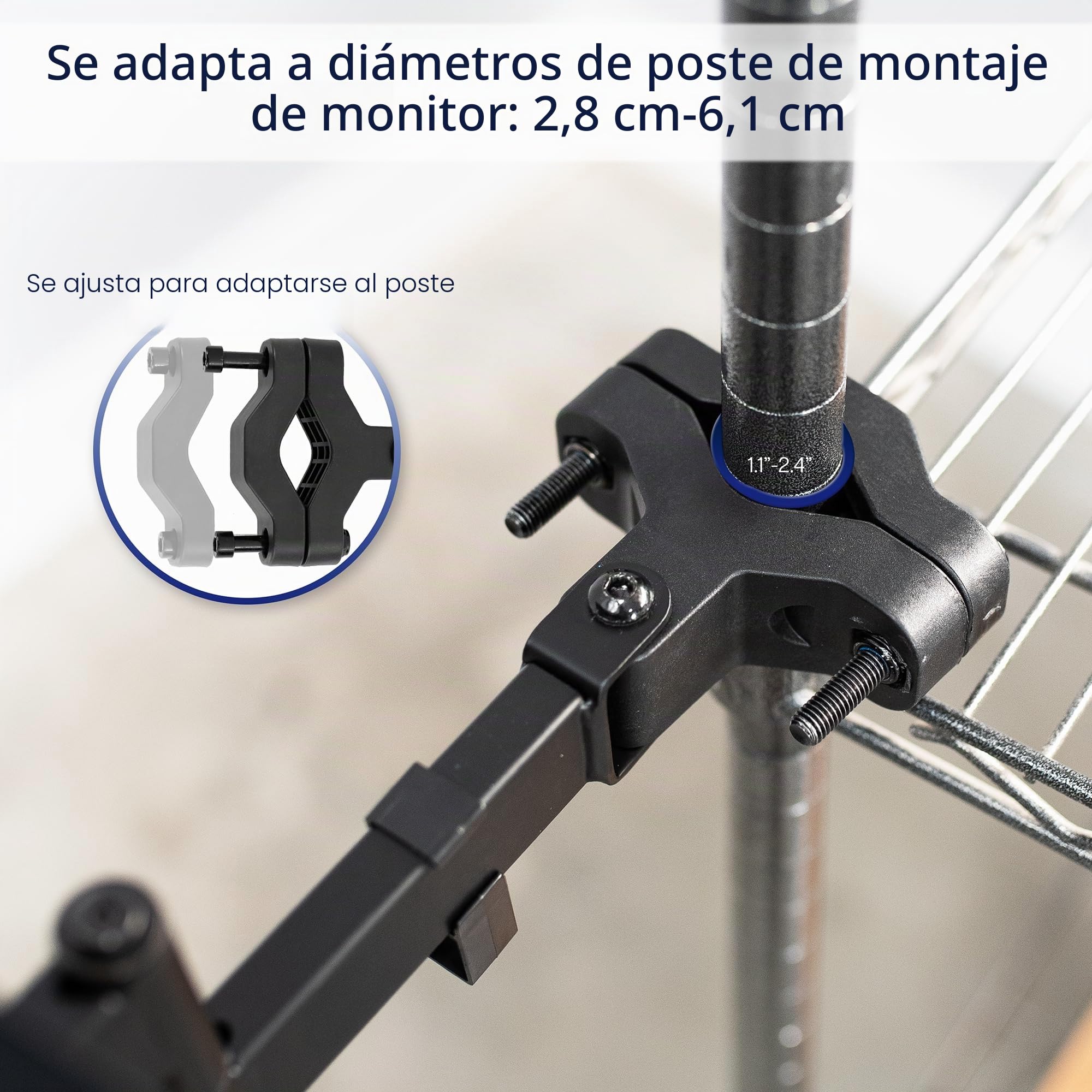Vivo Mount-POLEKB Soporte Universal para Bandeja de Teclado y ratón de 66 cm, rotación de 360 Grados, posición de Escritura Neutra, Color Negro