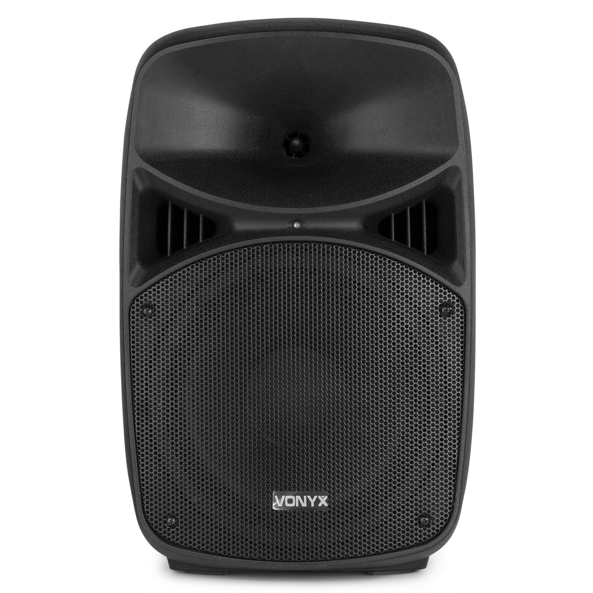 IMPIANTO AUDIO COMPLETO SET CASSE AMPLIFICATE 600W 10" DIFFUSORI KARAOKE BLUETOOTH + 2 STATIVI + MICROFONO + TELECOMANDO E CAVI