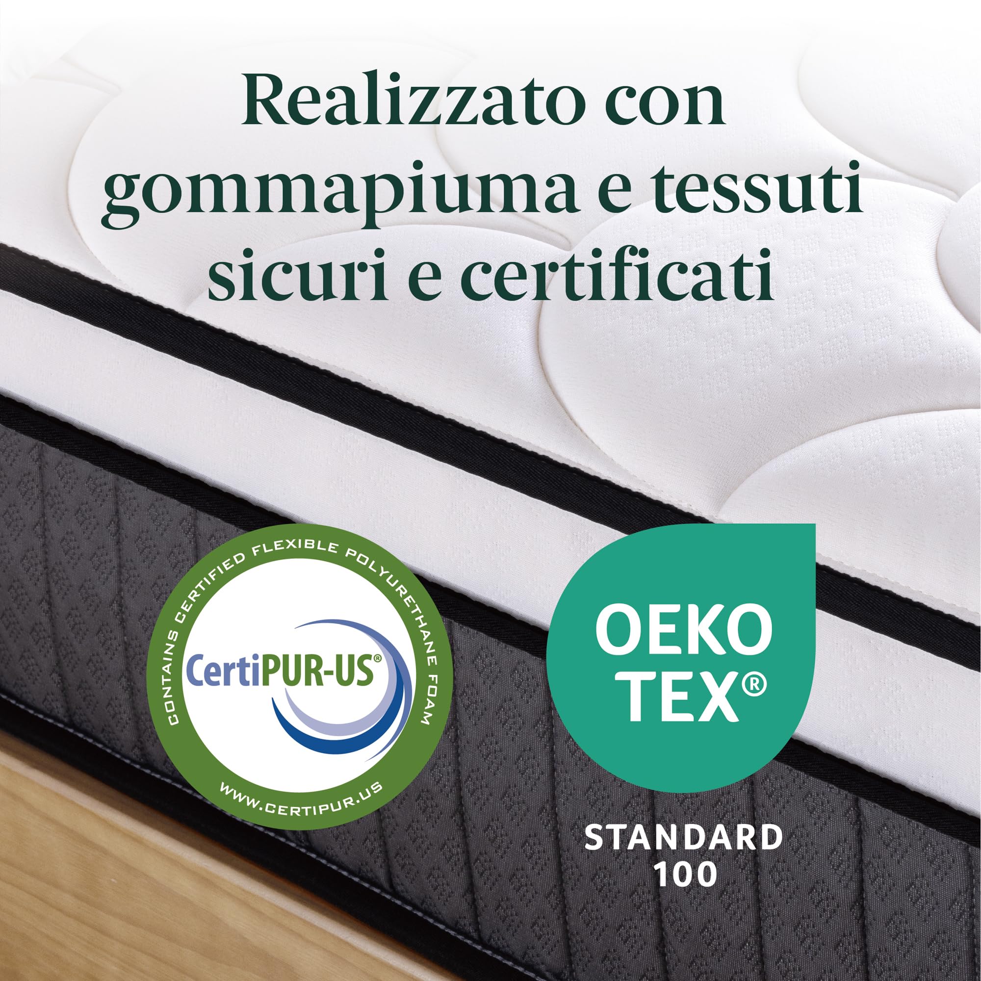 Zinus materasso 80x190 cm - Altezza 25 cm - Materassi a molle insacchettate e memory foam - Materasso ibrido