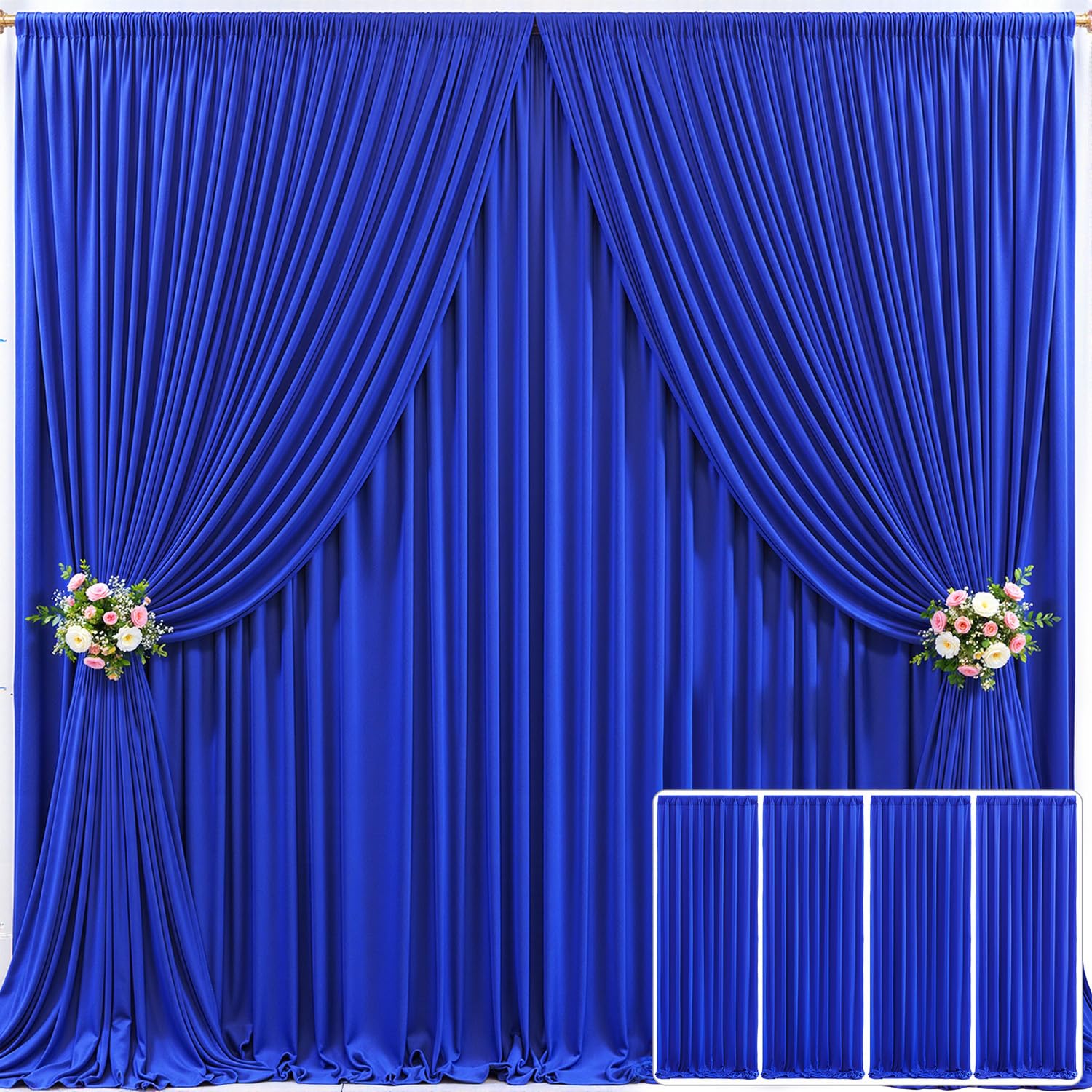 10x10 Champagne Backdrop Curtain for Parties Wedding Baby Shower Wrinkle Free Photo Curtains Backdrop Drapes Fabric Decoration for Bridal Shower 5ft x 10ft,2 Panels — view 31