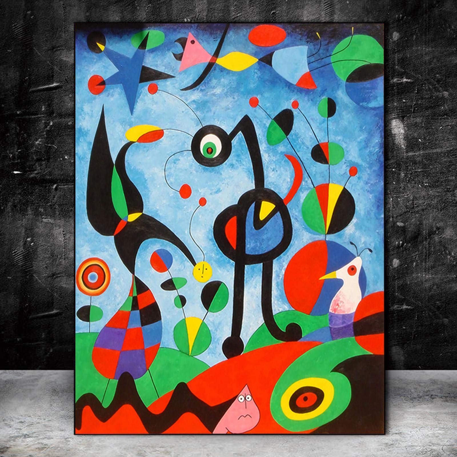 SDVIB The Garden 1925 By Joan Miro Famous Abstract Canvas Painting Posters Prints Wall Art Picture for Living Room Home Decor 60x80cm Frameless