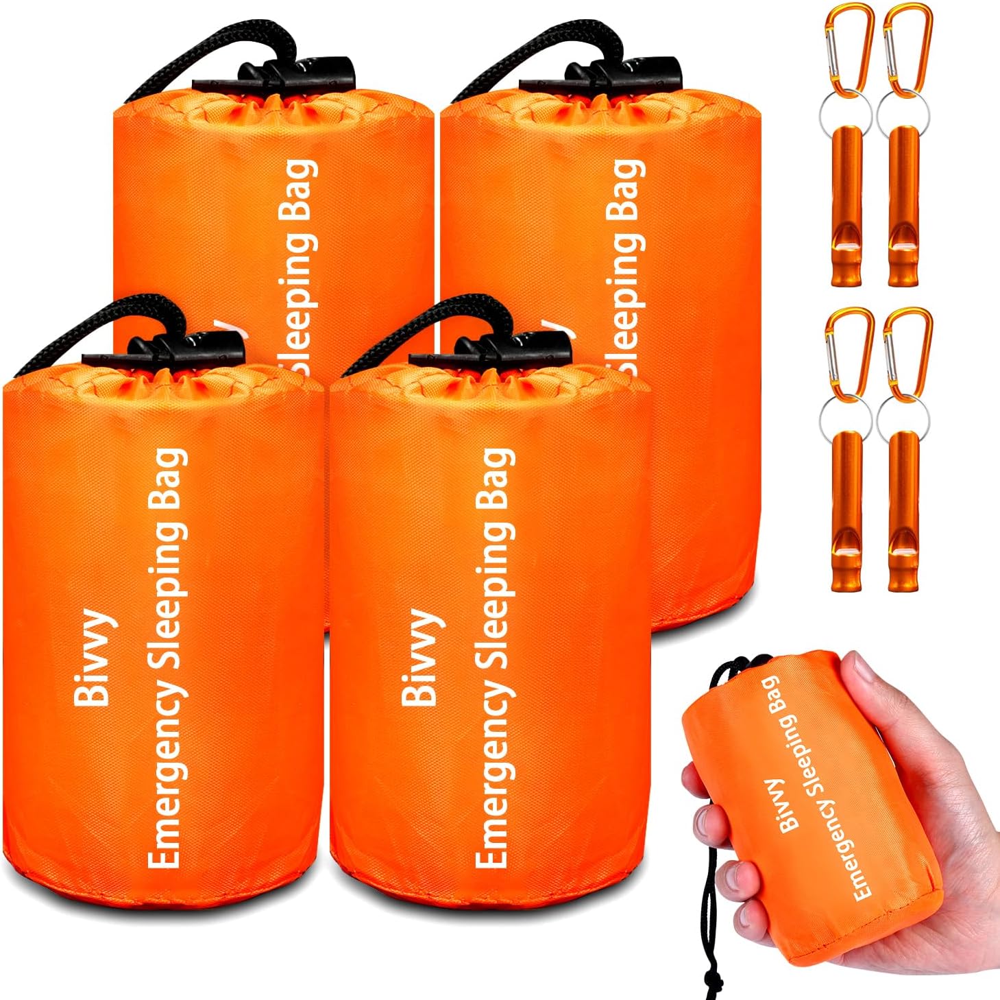Emergency Sleeping Bag Survival Bag, Cymuber Portable Waterproof Thermal Bivy Sacks Tac Bivvy Bags,Camping Mylar Sleeping Bag Survival Gear Emergency Blankets Survival Shelter
