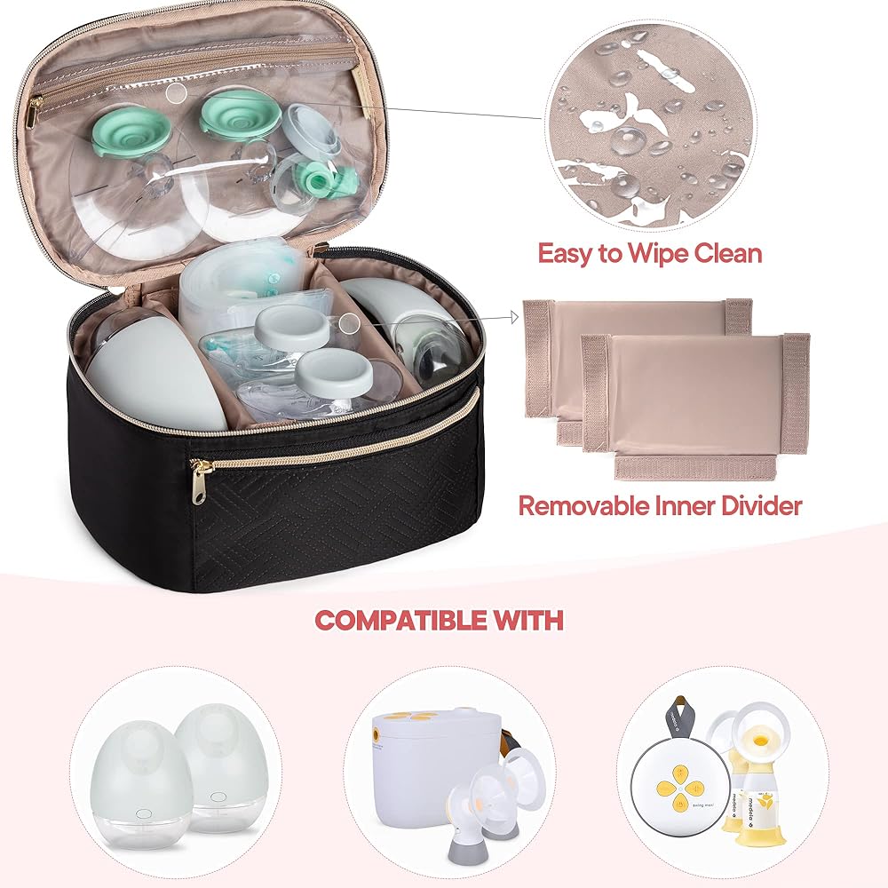 Fasrom Bolsa Para Extractor De Leche Con Compartimento Enfriador Compatible Con Bomba Elvie Y Medela Bolsa De Bombeo Portatil Con Correa Cruzada Y