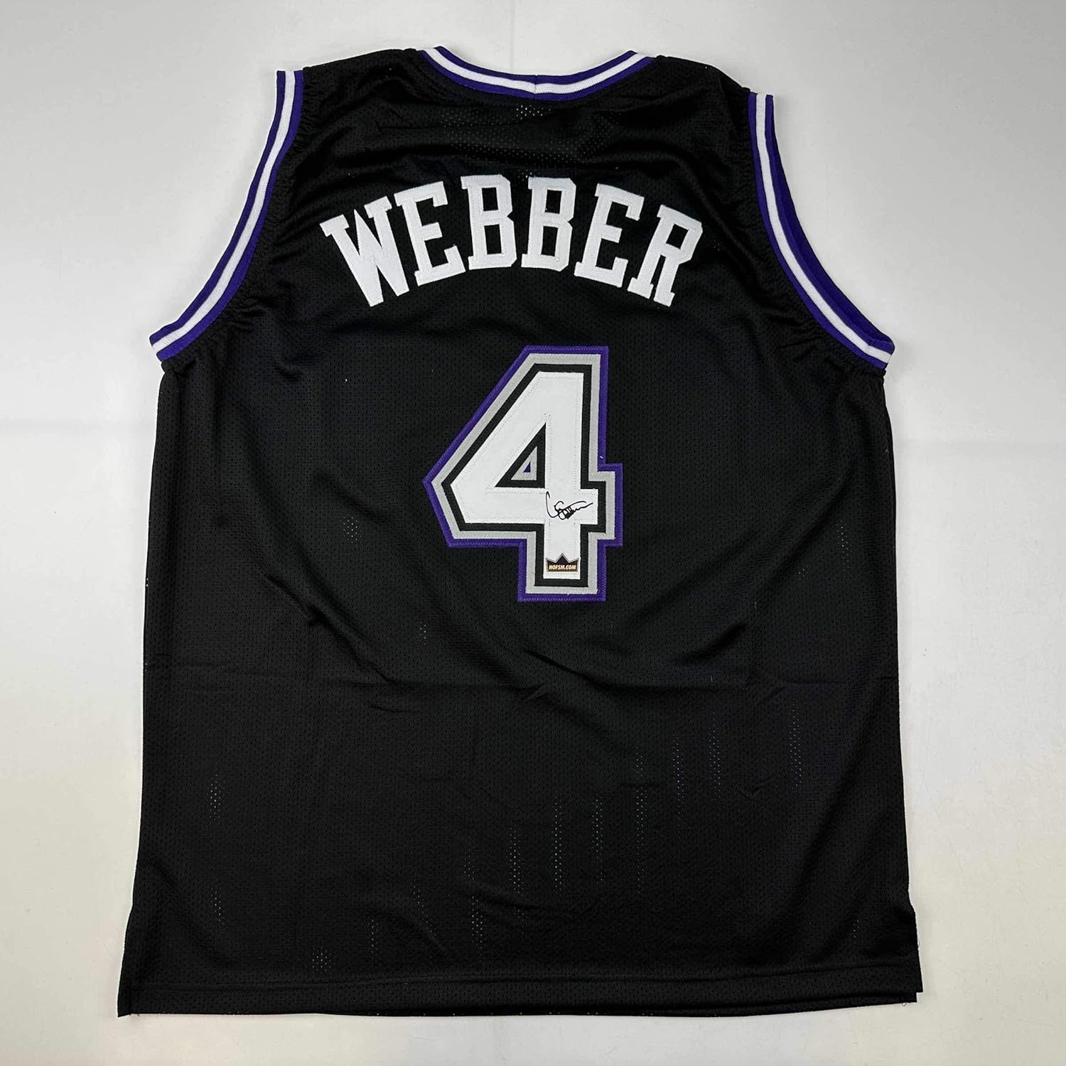 Facsimile Autographed Chris Webber Sacramento Black Reprint Laser Auto Basketball Jersey Size Men's XL