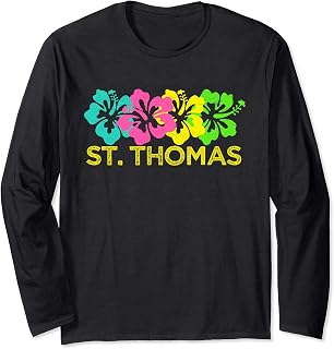 St. Thomas Tropical Beach Shirt/St. Thomas Travel Surf Long Sleeve T-Shirt
