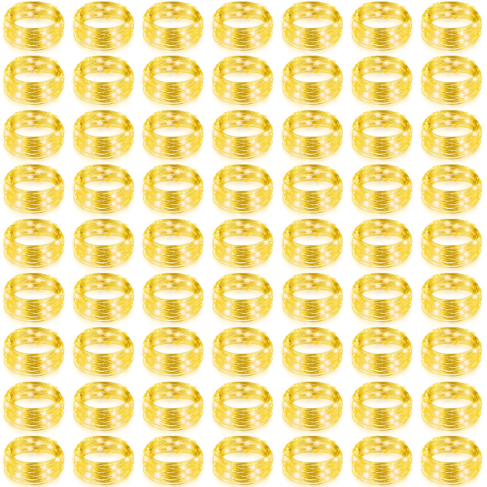 Lot de 150 guirlandes lumineuses à piles, 3 modes de vitesse, 2 m, 20 LED, guirlande lumineuse étanche, pour décoration de vases de mariage, cadeau d'anniversaire (blanc chaud)
