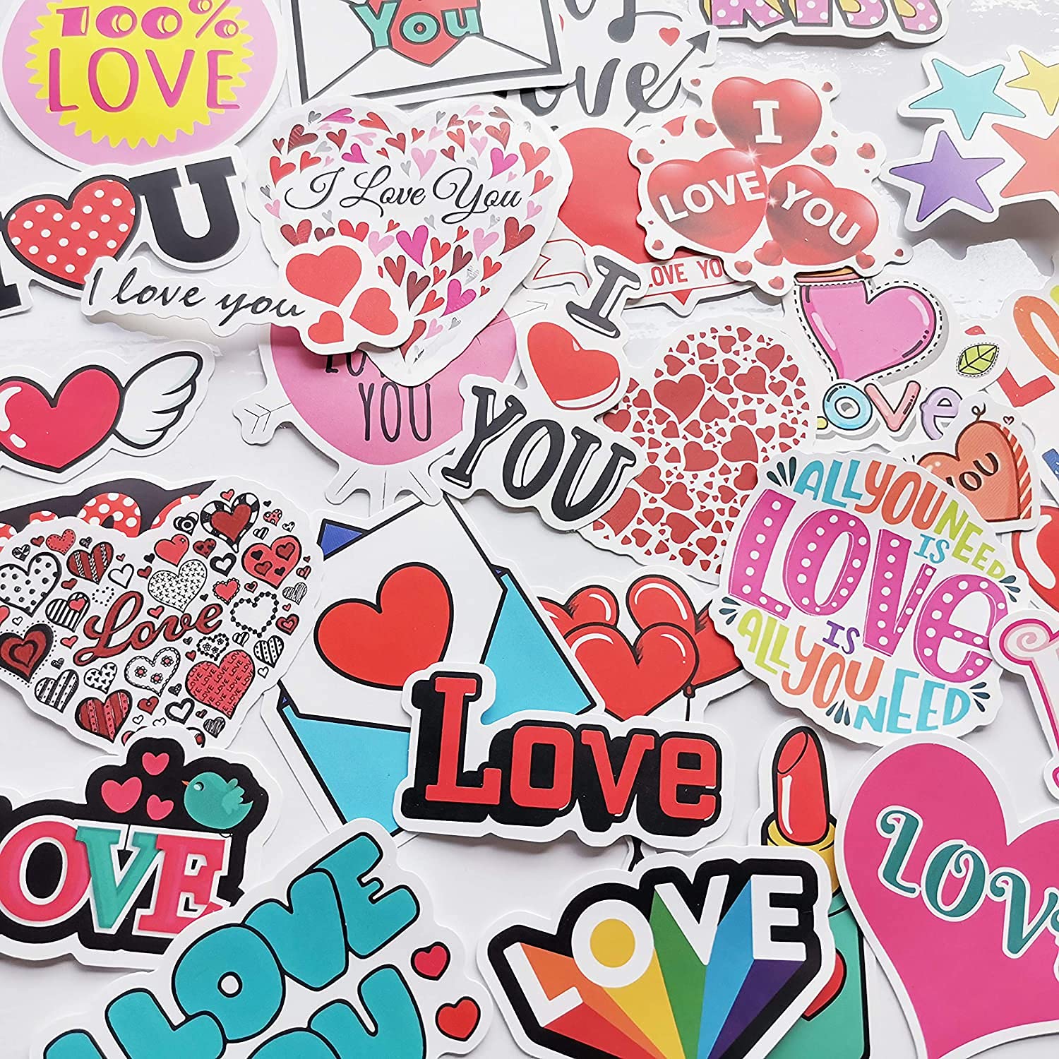 iDream Love Theme Heart Style Sticker Set (50 Pieces) – Vibrant