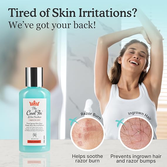 Shaveworks The Cool Fix Aftershave for Women: Pubic Hair Removal, Razor Bumps, Razor Burns, Ingrown Hair Treatment After Shaving Post Waxing Bikini Area Moisturizing Skin Care Gel 2 Fl Oz