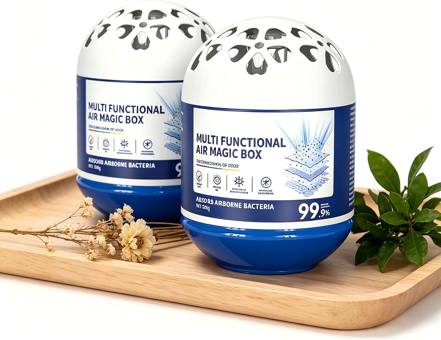 Air Magic Box Indoor Air Purification Dust Removal Magic Box, Long-Lasting Air Freshener 120g for Home, Office, Bedroom, Pet Areas (2PCS)