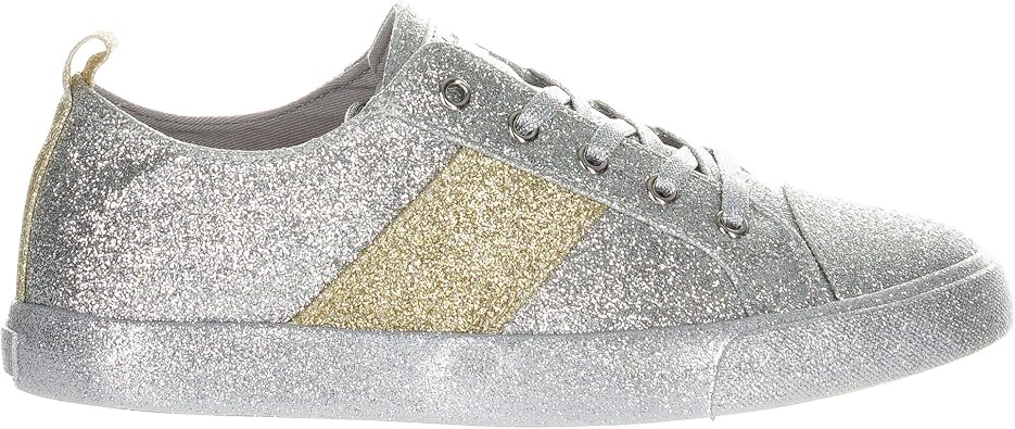 KENDALL + KYLIE Womens OLEA Sneaker Silver/PLATINO GLITTER Size 6.5