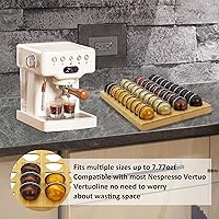 Vista 7 de MinBoo Bandeja de bambú para guardar cápsulas de café, organizador de cajón con capacidad para 40 cápsulas, compatible con cápsulas de café