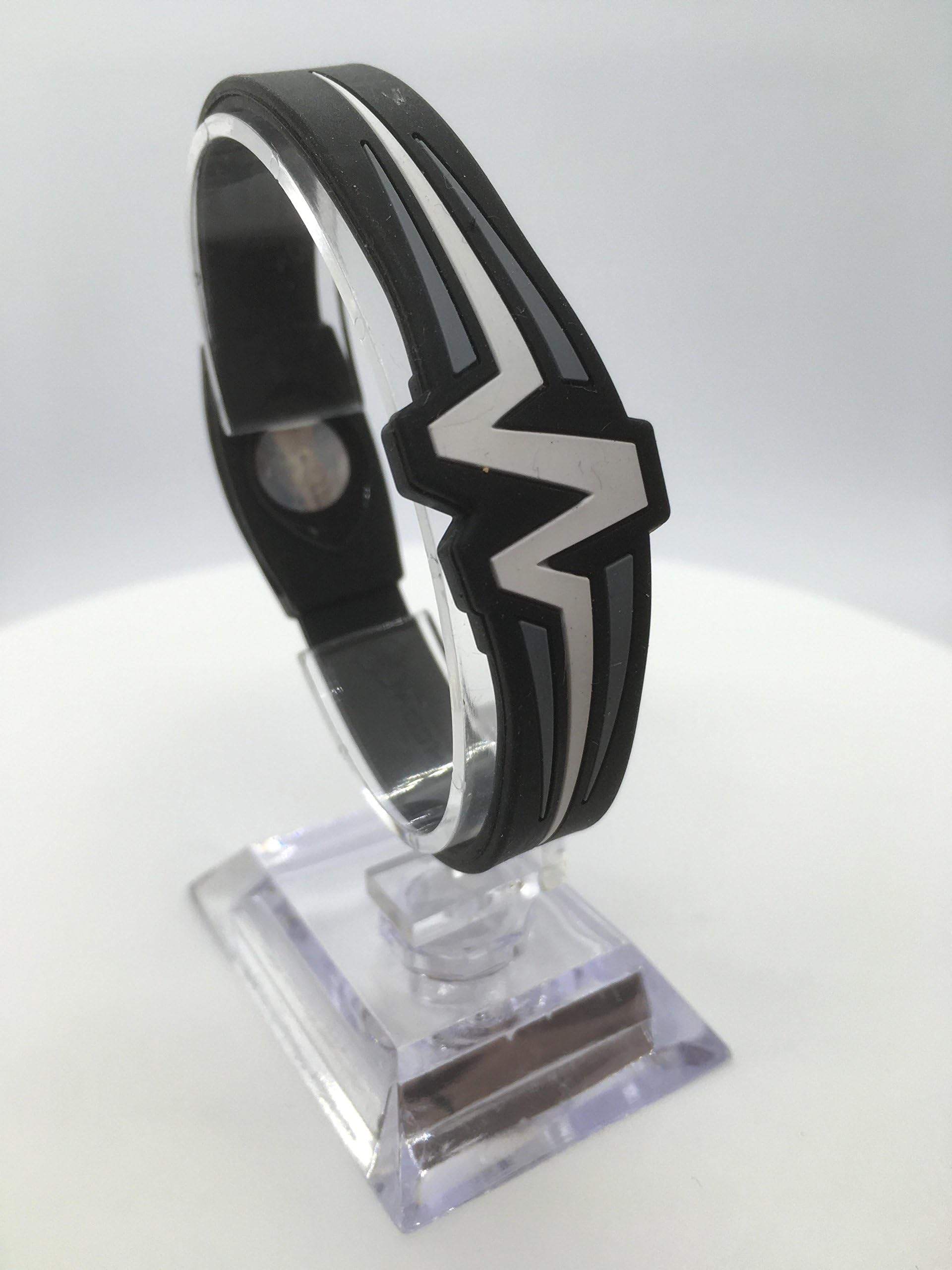 Mojo Raptor 7 inch Double Holographic wristband - Black/White/Grey