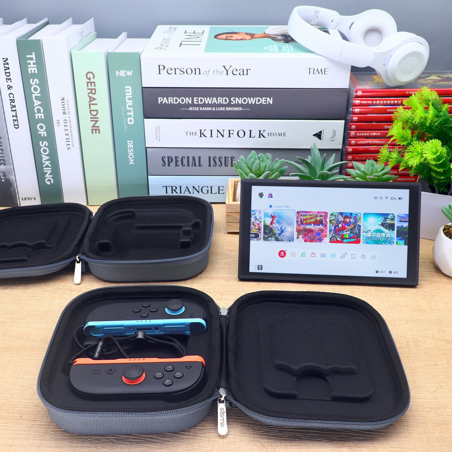 sisma Etui podróżne na Joycon 2 z Pasek, Torba przechowywania i ochronna na Pad do gier Switch 2, Szary