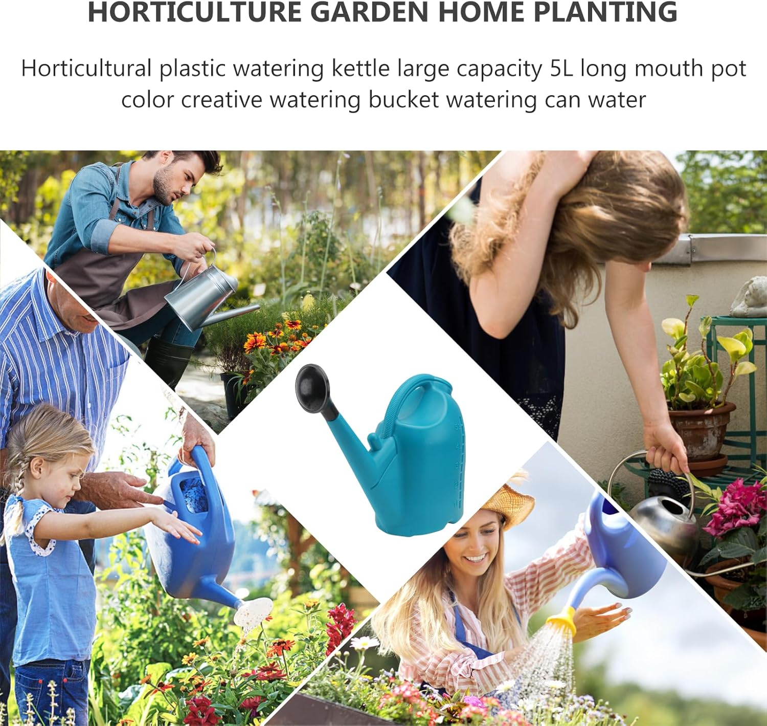 1pc 5l Watering Can Sprinkle Kettle Watering Pot Garden Sprayer Shower Can Gardening Tool Long Nozzle Sprayer Garden Watering Can Practical Plastic
