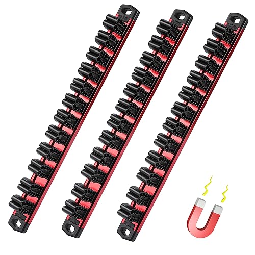 Miniatura 9 de WORKPRO Magnetic Screwdriver Organizer and Wrench Organizer, Aluminum Rail Magnetic Tool Organizer, Tool Holder, Toolbox Organization, 36-Slot