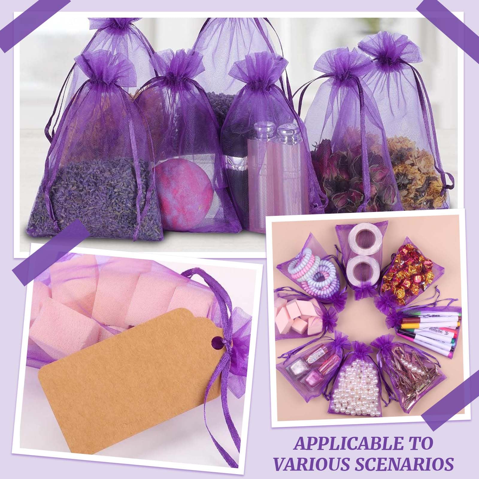 TENGWA 40 Pièces Sachet pour Lavande 7 * 9cm Pochon Sachet Organza Vide avec Cordon de Serrage Peut Contenir de Lavande et Des Épices Sac Tissu Cordon pour Chambre Armoire Voiture