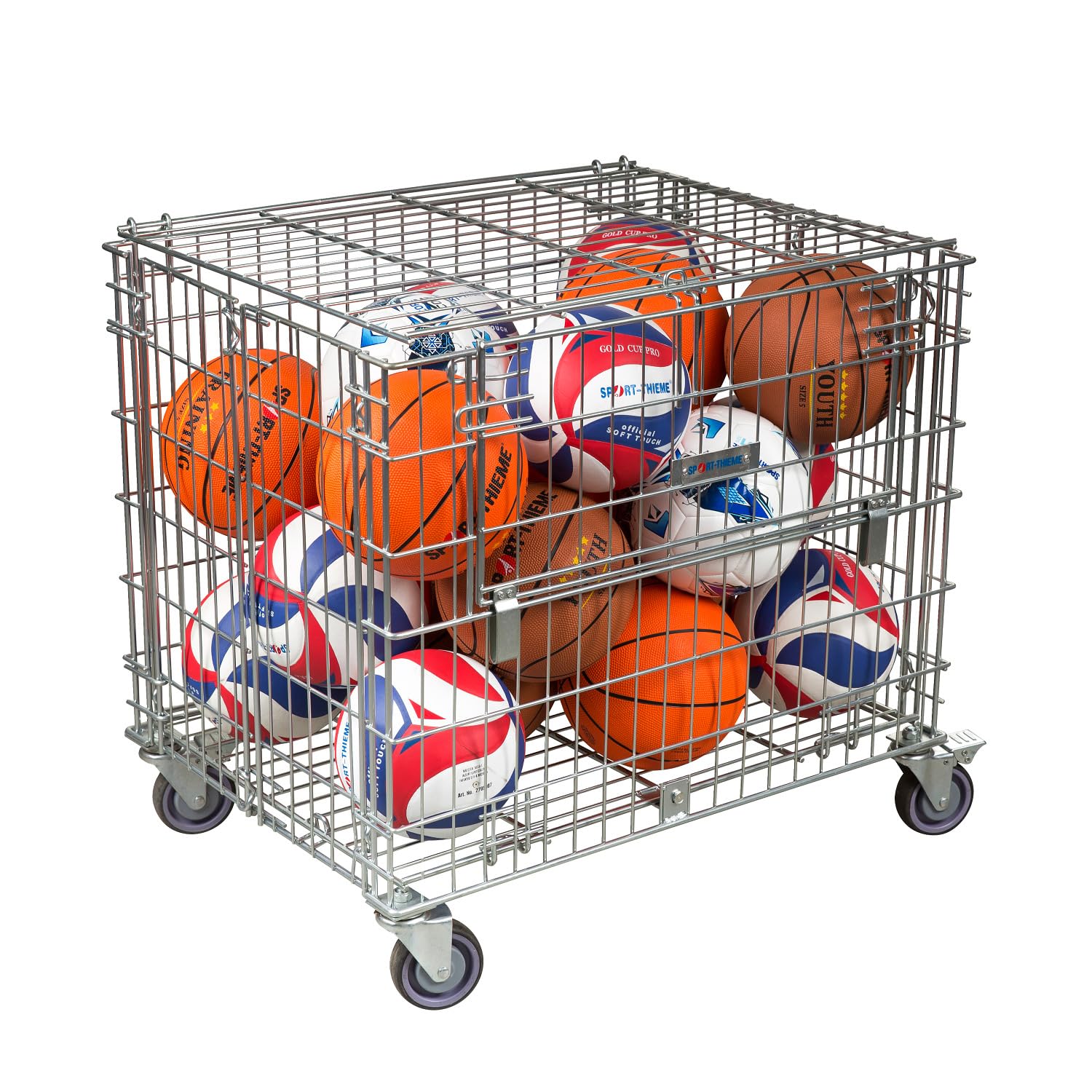 Sport-Thieme Transportwagen Jumbo zusammenklappbar für 30-50 Bälle Größe 5 14-27 kg