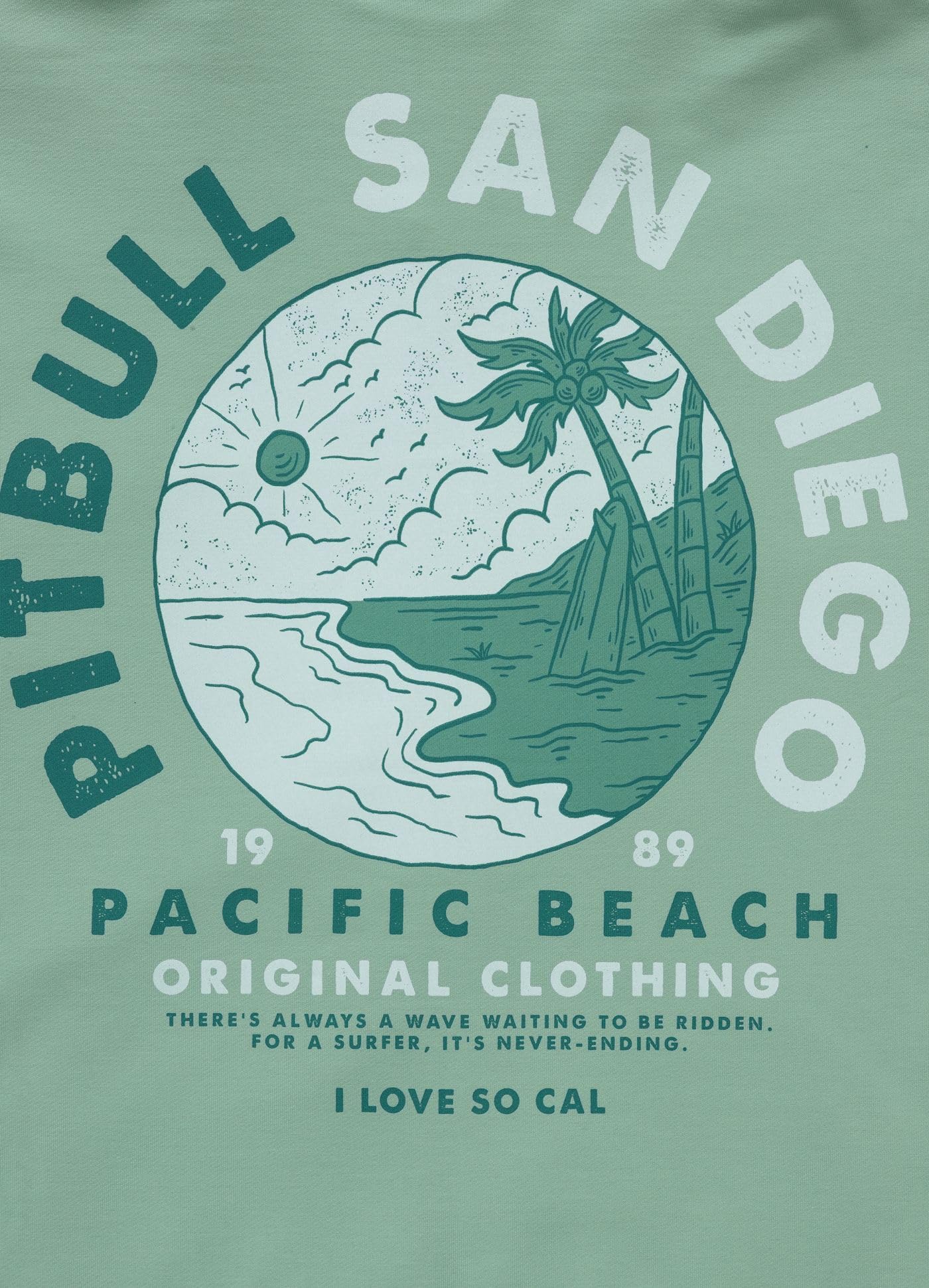 PITBULL Herren Zip Hoodie Planet SURF – Kapuzenpullover mit Reißverschluss, Tricot Terry 280g, Rückenprint, atmungsaktiv, elastisch, mit Taschen – Leichter Sommer-Hoodie im Surf-Design