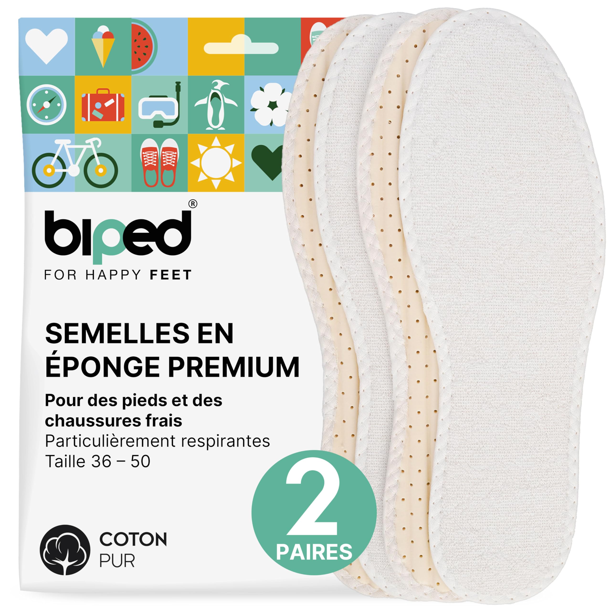 Semelles Pieds Nus Pour Enfants - En éponge Découpable, Anti-transpiration, Tailles 26 à 35 - Lot De 2 Paires