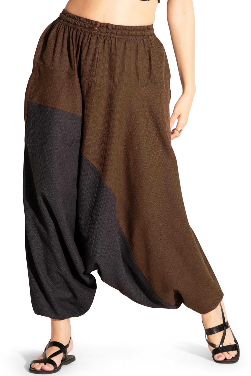 The Veshti Company Women's Cotton Low Crotch Hippie Harem Pants, Oversized Yoga Pajama Jogger Loose Boho Aladdin Pant