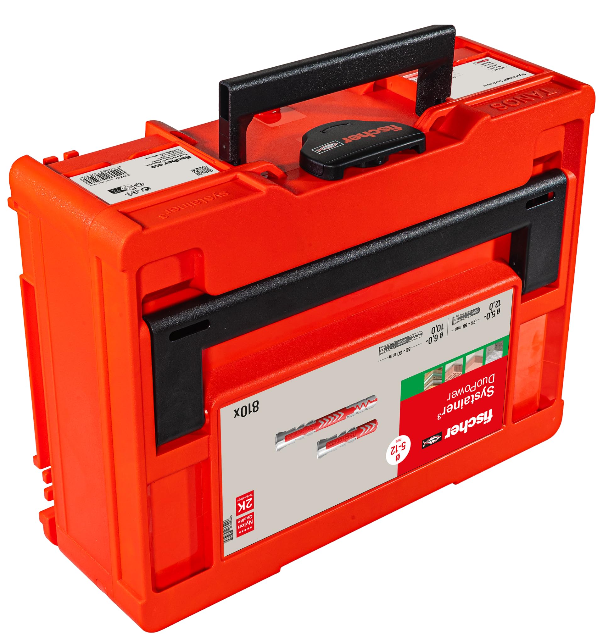 fischer DuoPower Systainer M137, 810-teiliges Befestigungsset, Intelligente Zwei-Komponenten-Dübel für Beton, Gipskarton, Voll- und Lochstein, All-in-One Dübelset für jede Befestigung