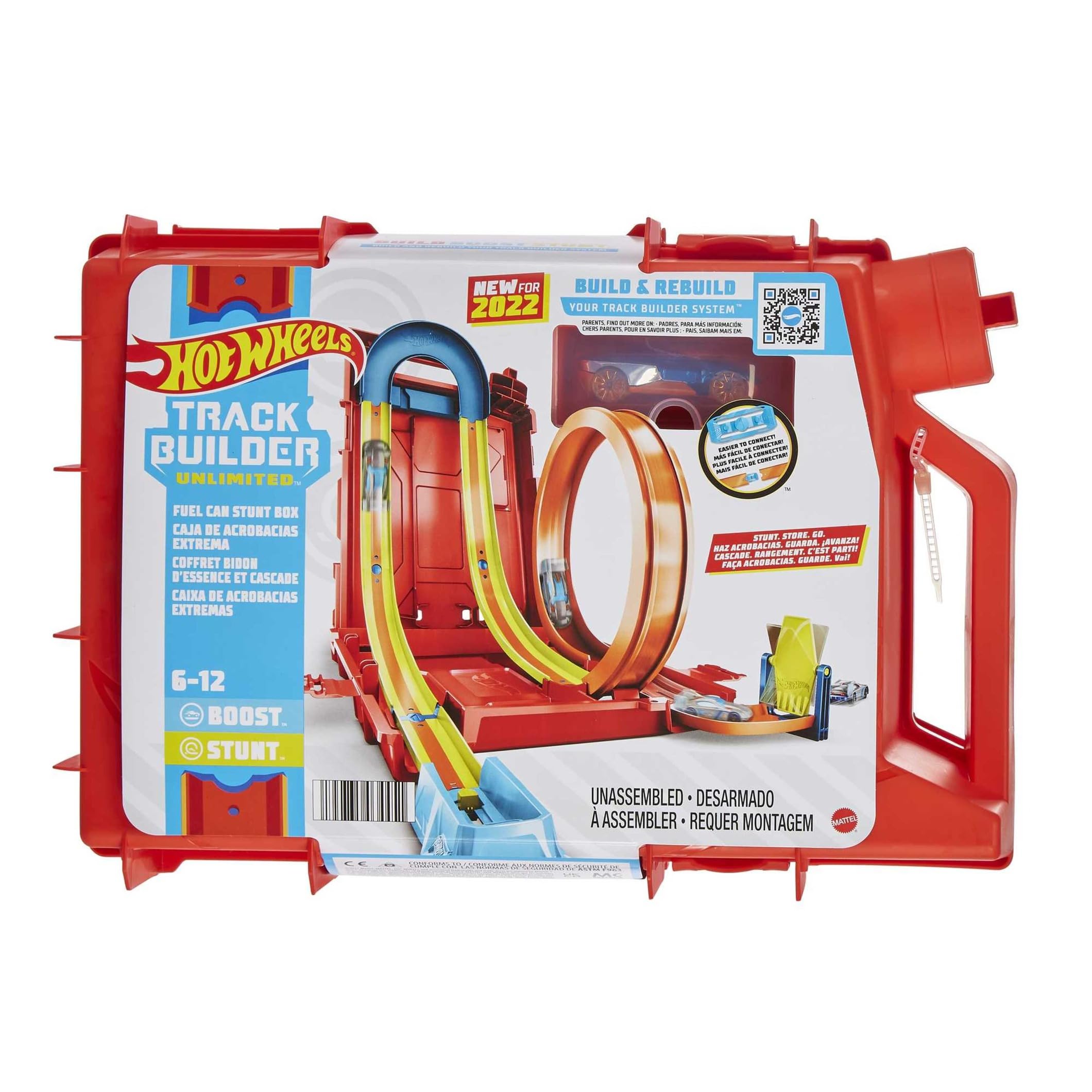 Hot Wheels Track Builder Caja Lata de Gasolina Set de Pistas para Coches de Juguete (Mattel HDX78)