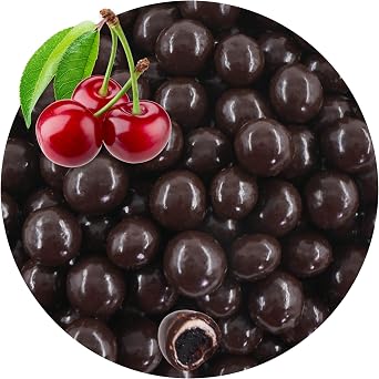 EinsSein 0,4kg Chocolate Sour Cherry Dragee | candied sour cherries with dark chocolate | Altervative for freeze-dried sour cherries with dark chocolate and mega delicious | chocolate cherries fruits