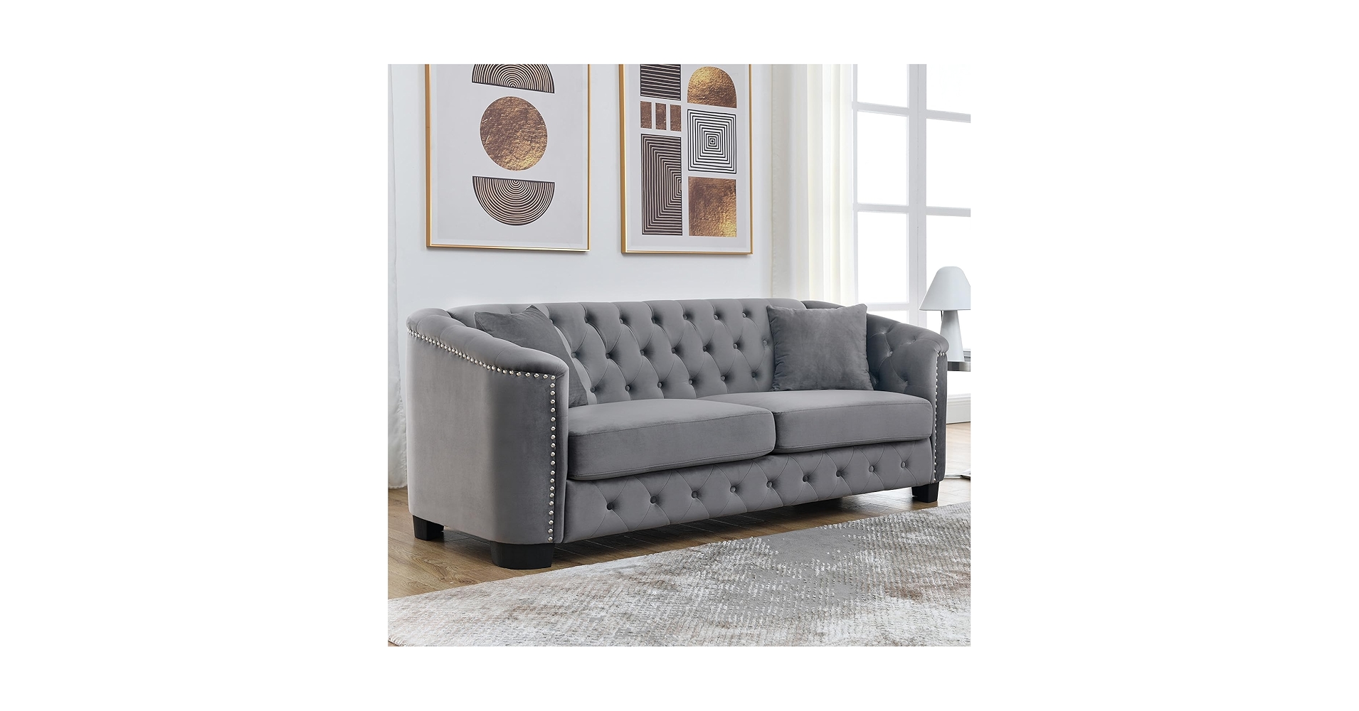 ASHEL jelly sofa bench グレー Amazon.co.jp: ASHEL Jelly Sofa Bench, Velor, Golden Leg