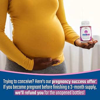 Fertility Supplements for Women - Natural Fertility Pills Conception Aid, Regulate Hormones and Cycle, Balance Ovulation/Vitex, Folic Acid, Antioxidants 90 Veggie Caps, 30 Day Supply