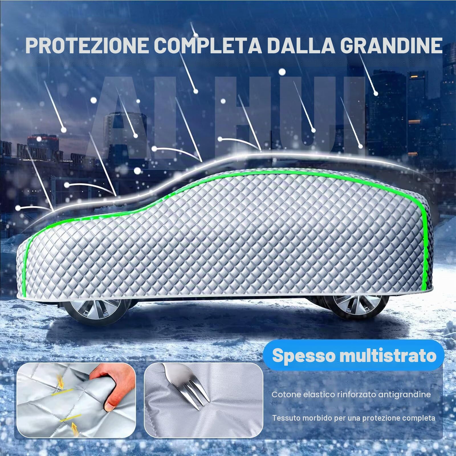 Telo Copriauto Antigrandine per Audi A3 Sportback, Telo Antigrandine per Auto da Esterno Imbottito Perma Protect, Copertura per Auto Antigrandine Impermeabile per Temporale